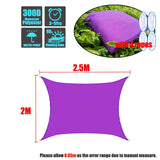 Purple 300D Sun Shade Sail Square Rectangle Home Outdoor Garden Waterproof Canopy Patio Plant Cover UV Block Awning Decoration